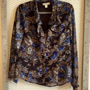 Coldwater Creek floral blouse, Sz M